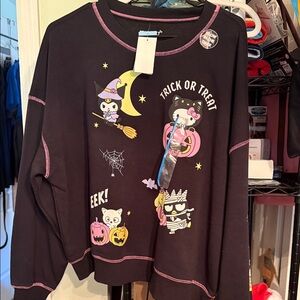 Sanrio Black Halloween Sweater with Pink Accents